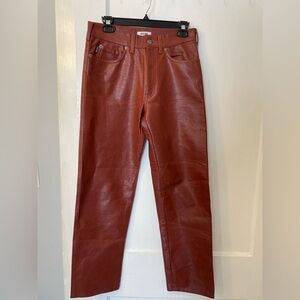Vintage Moschino Faux Leather Pants High Rise Made in Italy